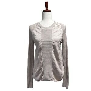 Zero + Maria Cornejo Sweater Medium Cotton & Silk Ruched Front Minimalist Soft